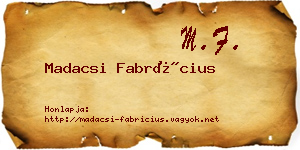 Madacsi Fabrícius névjegykártya